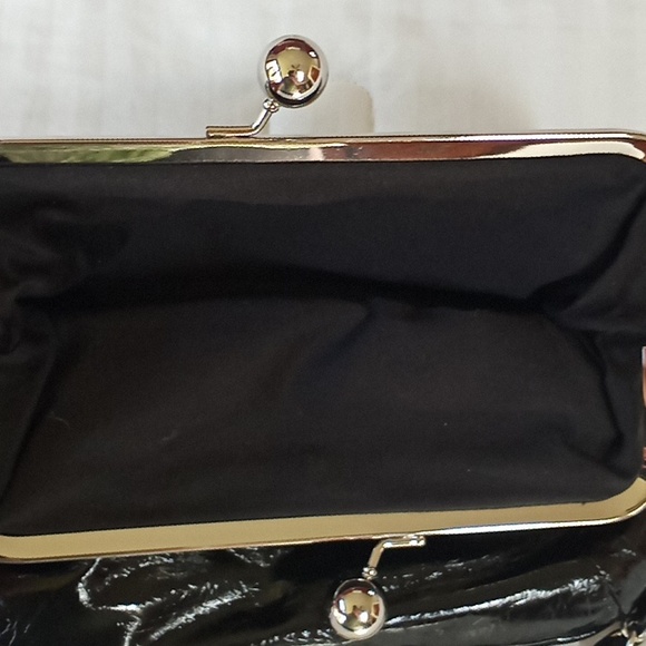 Moda in pelle black clutch purse with removable strap - Picture 5 of 5